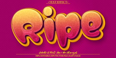 Olgun Metin Efekti Düzenlenebilir Meyve Olgun Olgunluğu Alfabesi