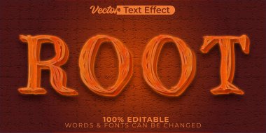 Kök Vektörü Metin Efekti Düzenlenebilir Alfabe Ağacı Bahçesi Çiçeği Efekti