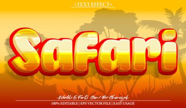 Safari Vektör Metin Efekti Düzenlenebilir Alfabe Vahşi Yaşam Forumu