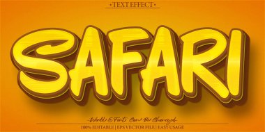 Safari Vektör Metin Efekti Düzenlenebilir Vahşi Yaşam Orman Ormanı Ormanı Efekti