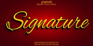 İmza Vektörü Metin Efekti Düzenlenebilir Alfabe İmzalama El Yazısı