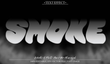 Duman Vektörü Metin Efekti Düzenlenebilir Alfabe Bulanık Sis Buharı 