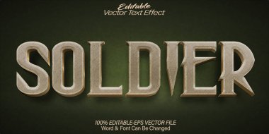 Asker Vektör Metin Efekti Düzenlenebilir Savaş Savaşçısı Ordusu Ar