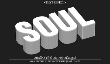 Ruh Vektörü Metin Efekti Düzenlenebilir Alfabe Beyaz Ruhani Ruh