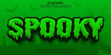 Ürkütücü Vektör Metin Efekti Düzenlenebilir Alfabe Korkunç Yeşil M