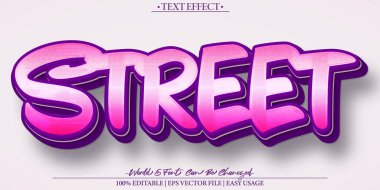 Sokak Vektörü Metin Efekti Düzenlenebilir Alfabe Şehir Sokak Grafiği