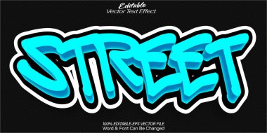 Sokak Vektörü Metin Efekti Düzenlenebilir Alfabe Şehir Sokak Grafiği