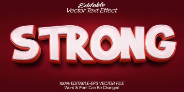 Güçlü Vektör Metin Efekti Düzenlenebilir Alfabe Kuvveti Kırmızı 