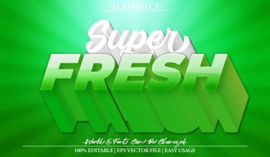 Süper Taze Vektör Metin Efekti Düzenlenebilir Alfabe Yeşil Temiz Mi