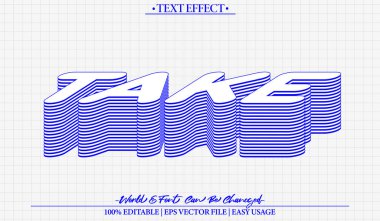 Vektör Metin Efekti Düzenlenebilir Alfabeyi Basit Asgari Retro S Al