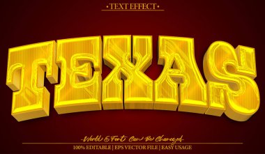  Texas Kovboy Batı Çiftliği Vahşi Batı Kahverengi Vektör Metin Efekti E