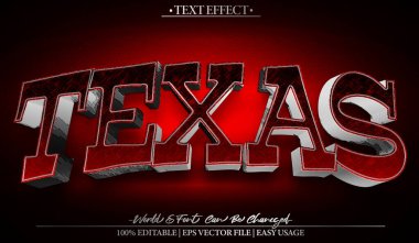 Texas Vektör Metin Efekti Düzenlenebilir Alfabe Kovboy Şerifi