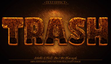 Çöp Metni Efekti Düzenlenebilir Alfabe Çöp Çöp Kutusu Çöp Gr