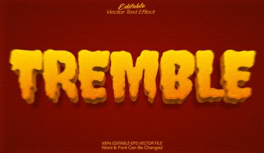 Titrek Vektör Metin Efekti Düzenlenebilir Alfabe Sarı Korku Depremi T