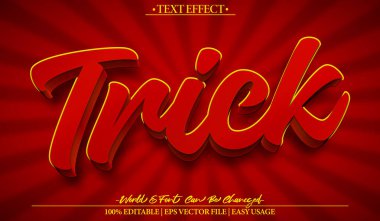 Trick Vektör Metin Efekti Düzenlenebilir Alfabe Kırmızı Çizgi Roman Efekti
