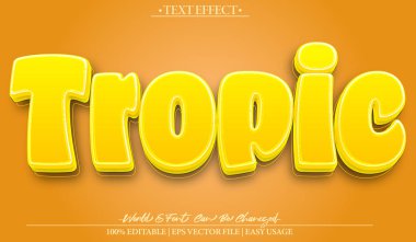 Tropik Vektör Metin Efekti Düzenlenebilir Portakal Yazı Alfabesi