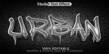 Kentsel Vektör Metin Efekti Düzenlenebilir Alfabe Grafitti Caddesi Hipho