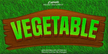 Sebze Vektörü Metin Efekti Düzenlenebilir Alfabe Vegan Organik Gre