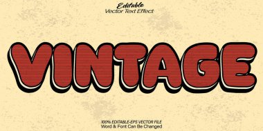 Vintage Vector Metin Efekti Düzenlenebilir Alfabe Retro Yaşlandırılmış Eskiler