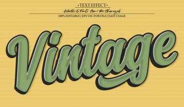 Vintage Vector Metin Efekti Düzenlenebilir Alfabe Retro Antika Yaşlandırması