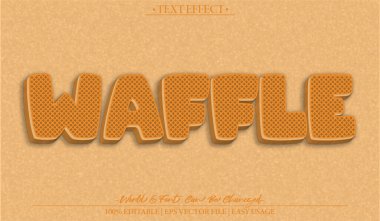 Waffle Vektör Metin Efekti Düzenlenebilir Alfabe Atıştırmalık Şekeri
