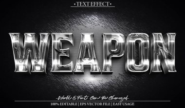 Silah Vektörü Metin Efekti Düzenlenebilir Alfabe Siyah Silah Tüfeği Vuruşu