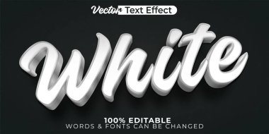 Beyaz Vektör Metin Efekti Düzenlenebilir Alfabe Yumuşak Temiz Renkli