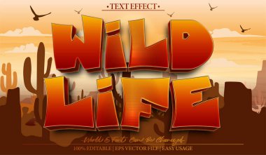 Vahşi Yaşam Vekil Metin Efekti Düzenlenebilir Alfabe Kovboyu Teksas Batı