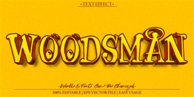 Oduncu Kesici Metin Efekti Düzenlenebilir Alfabe Çiftçi Ağacı