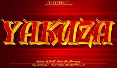 Yakuza Vektör Metin Efekti Düzenlenebilir Alfabe Japon Asyalı Samu