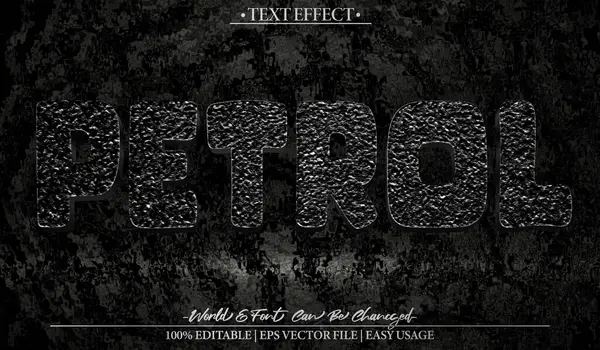 Petrol Vektörü Metin Efekti Düzenlenebilir Alfabe Siyah Sıvı Gaz Yağı