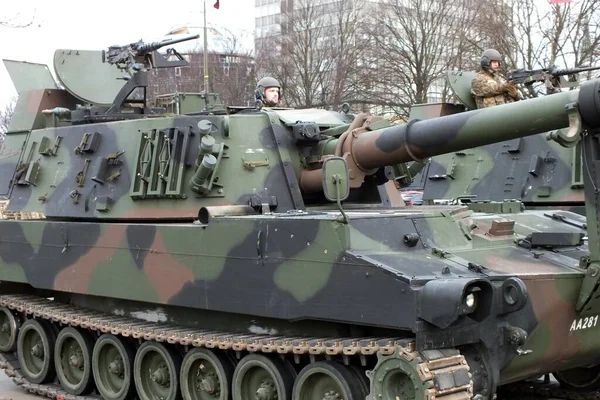 Lettland Riga 2022 Militärische Ausrüstung Lettlands Und Der Nato Länder — Stockfoto