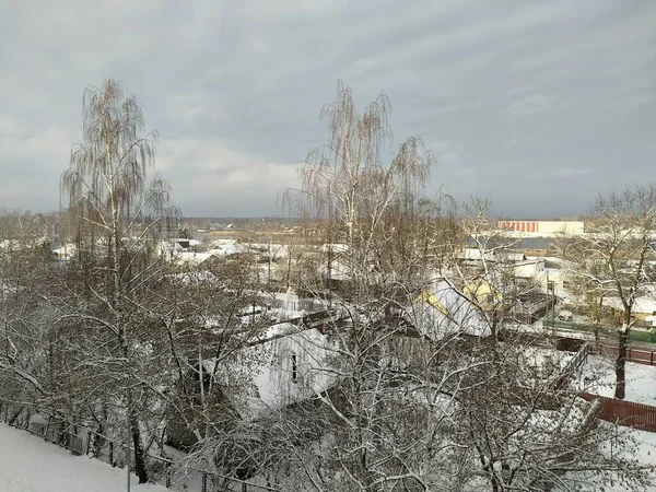 Queda Neve Microdistrito Bolderaja Riga — Fotografia de Stock
