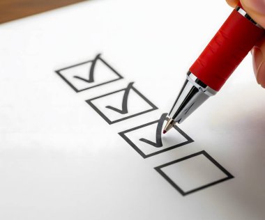 kontrol listesi ve marker