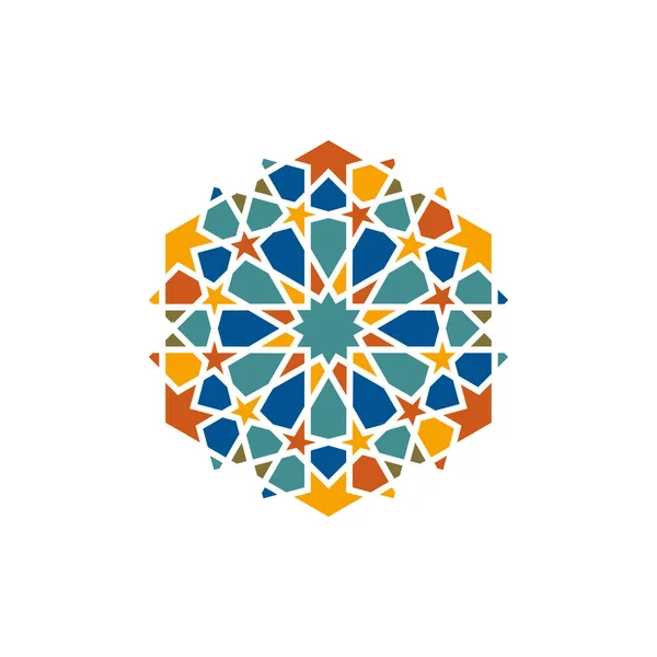 Beautiful Colorful Arabic Geometric Ornament Pattern Vector Illustration — Stock Vector