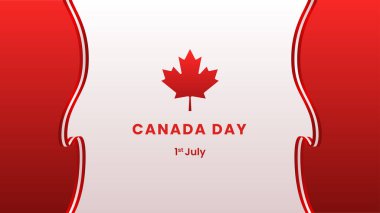 Kanada Günü 1 Temmuz Kırmızı Akçaağaç yaprağı çizimi ile Arkaplan Tasarımı