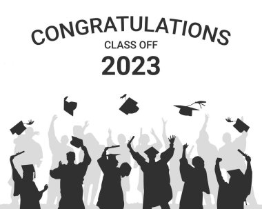 Kutlama Eğitimi Mezuniyet Öğrenci Öğrenme Konsepti. Öğrenciler mezuniyet şapkalarını havaya fırlatıyor.. 