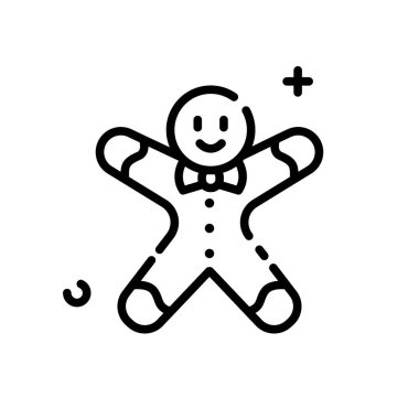 Beyaz arkaplanda izole edilmiş zencefilli ekmek simgesi vektör çizimi.