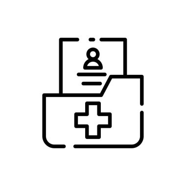 Tıbbi Geçmiş Simge Vektör İllüstrasyonu beyaz arkaplanda izole edildi.