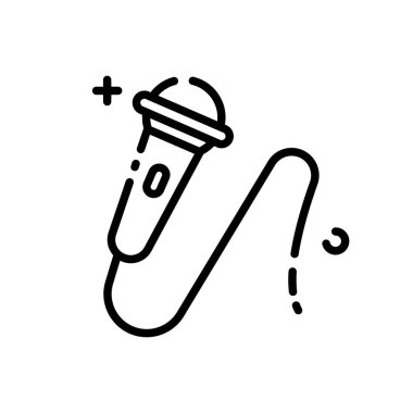 Mikrofon çizgisi biçim ikonu vektör illüstrasyon grafik tasarımı