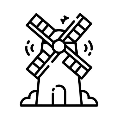 Beyaz arkaplanda izole edilmiş web tasarımı için yel değirmeni vektör simgesi