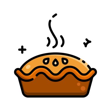 elmalı turta ikonu vektör illüstrasyonu