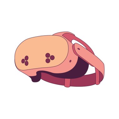 Pürüzsüz ve minimalist tasarım Vektör illüstrasyonlu modern VR kulaklığı