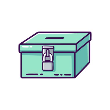 vector illustration of a locked donation box. representing charity, giving, and zakat during Ramadan