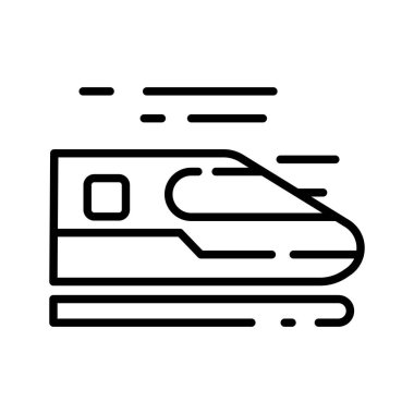 Yüksek hızlı bir trenin vektör simgesi, Japon Shinkansen ya da mermi trenine benziyor.