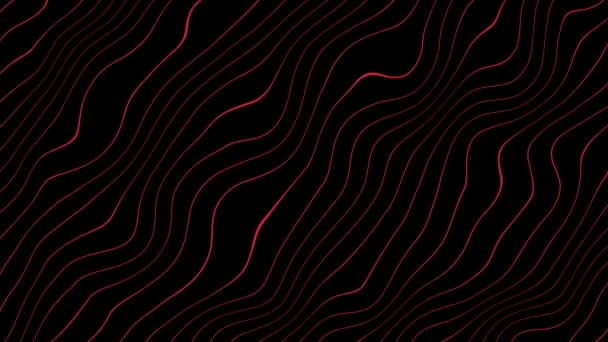 Looping Red Wavy Line Motion Graphic Background Superficie Onda Abstracta — Vídeo de stock