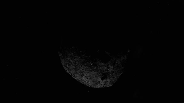 小行星在太空中飞行的特写 在恒星的黑色背景上旋转小行星 用Nasa形象创作的动画 — 图库视频影像