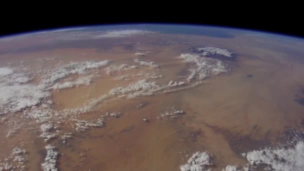 Vista Espacial Deserto Uma Nave Espacial Time Lapse Voando Sobre — Vídeo de Stock