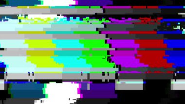 Analog TV Çubukları Arızalı Geçiş. Vintage TV 'den Kayıp Sinyal Ekranı.