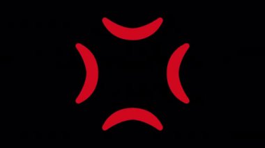 Şeffaf bir arkaplanda Öfke Sembolü Emoji Animasyonu. Alfa Kanalı ile 4K Döngü Canlandırması.